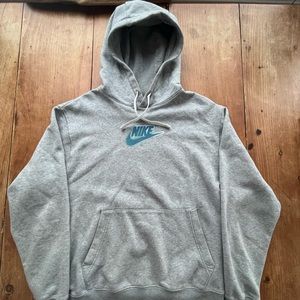 Grey Nike “just do it” pullover hoodie